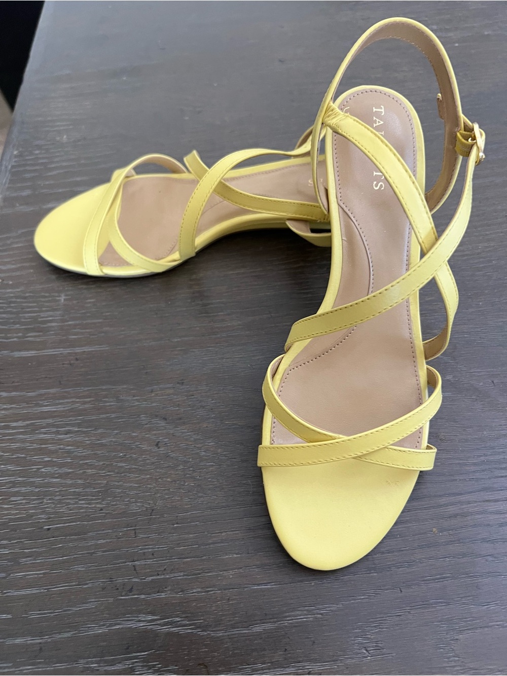 Talbots Bright Yellow Strappy Slingback Sandals